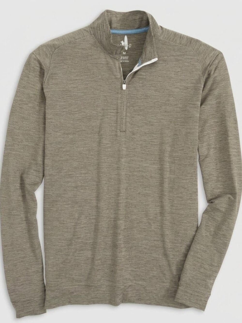 Johnnie-O Vaugh Striped Prep-Formance Quarter Zip Meteor Gray Brown XL Golf